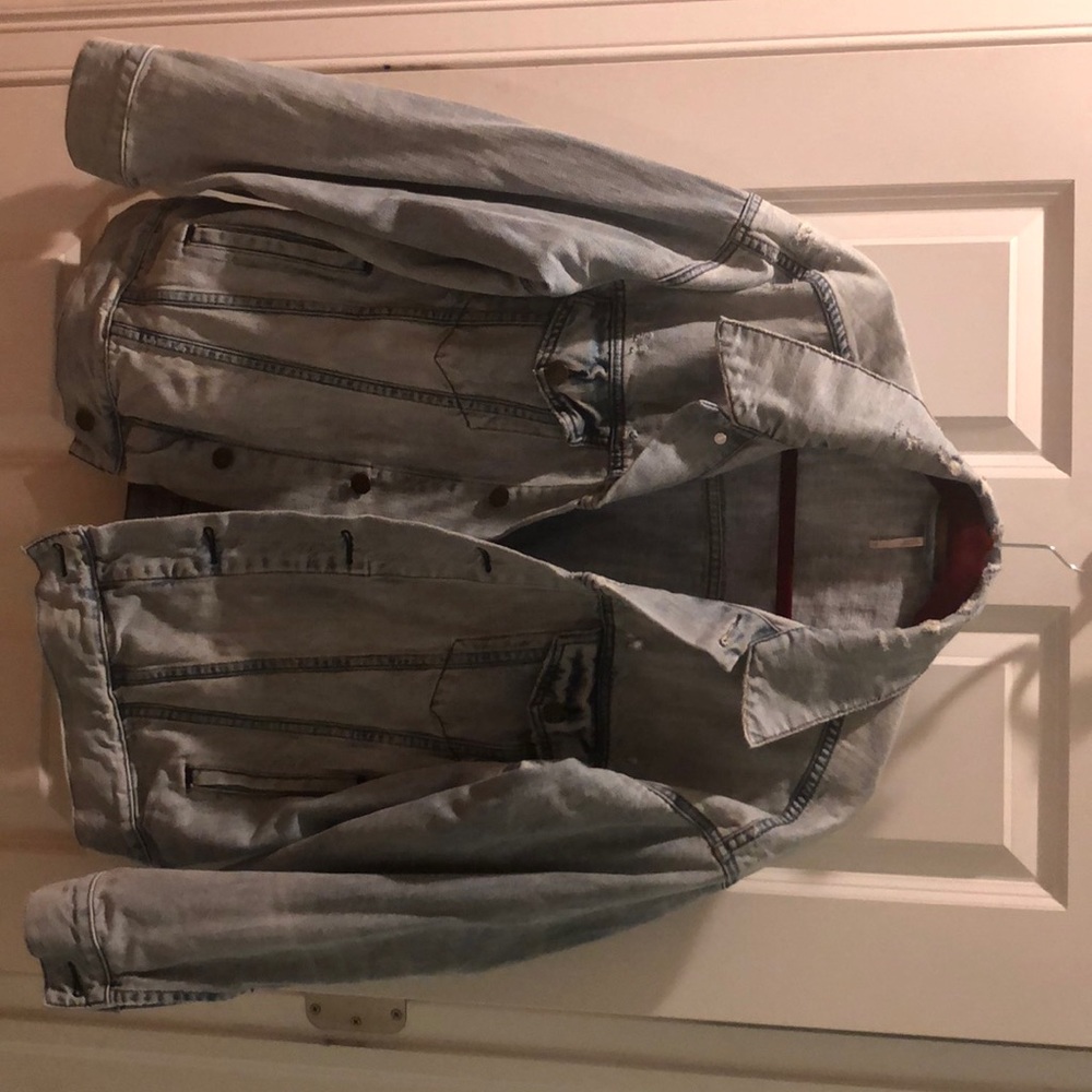 Free People oversized “boyfriend” jean jacket